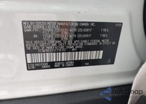 2025 Toyota Rav4 Xle from USA, damaged, VIN 2T3W1RFV2SC316157